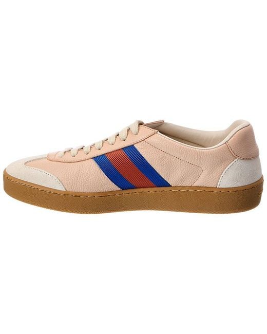 Gucci Pink Leather & Suede Sneaker