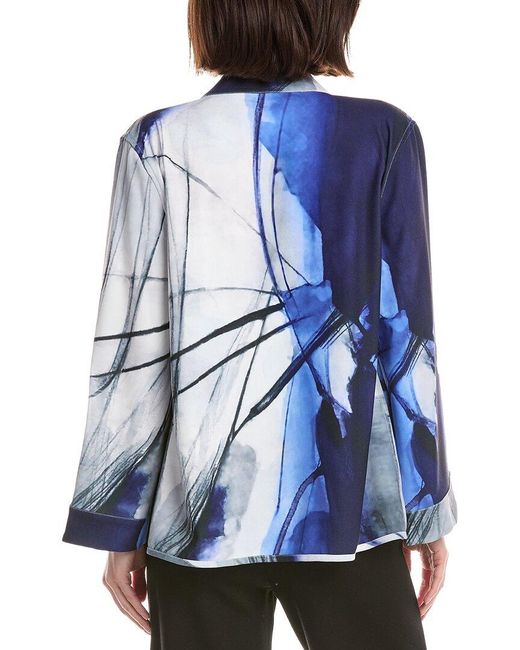 Lemon Grass Blue Reversible Buttoned Cape Jacket