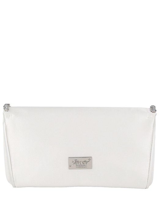 Badgley Mischka White Talia Crystal Clutch