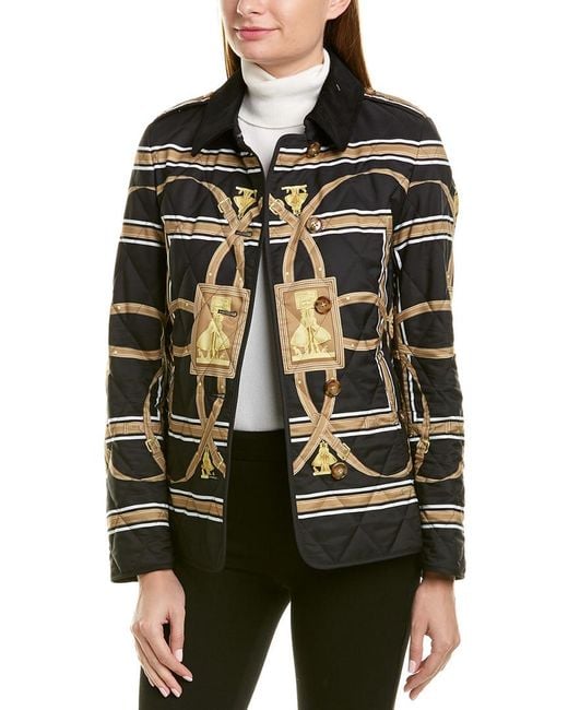 burberry logo print diamond quilted jacket