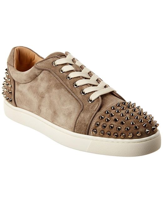 christian louboutin grey suede mens