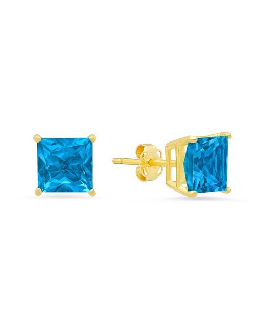 MaxColor 14k 3.60 Ct. Tw. Blue Topaz Studs