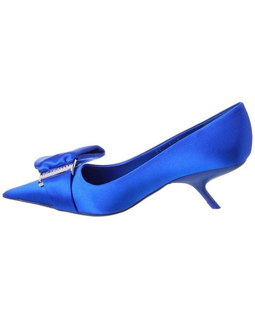 Ferragamo Blue Erica Satin Pump
