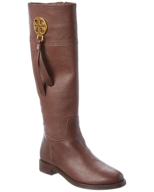 Tory Burch Chelsea Leather Tassel Tall Boot in Brown | Lyst