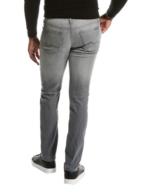 7 For All Mankind Gray Paxtyn Brookspring Skinny Jean for men