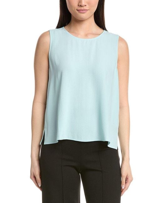 Eileen Fisher Red Round Neck Silk Shell