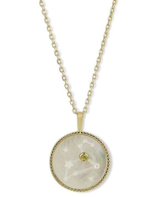 Samuel B. Metallic 18K 0.10 Ct. Tw. Peridot & Pearl Necklace