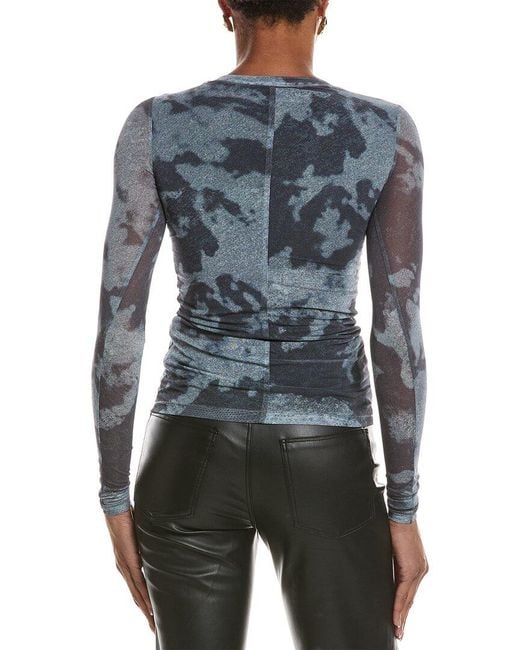 Rag & Bone Blue Yana Printed Mesh T-Shirt