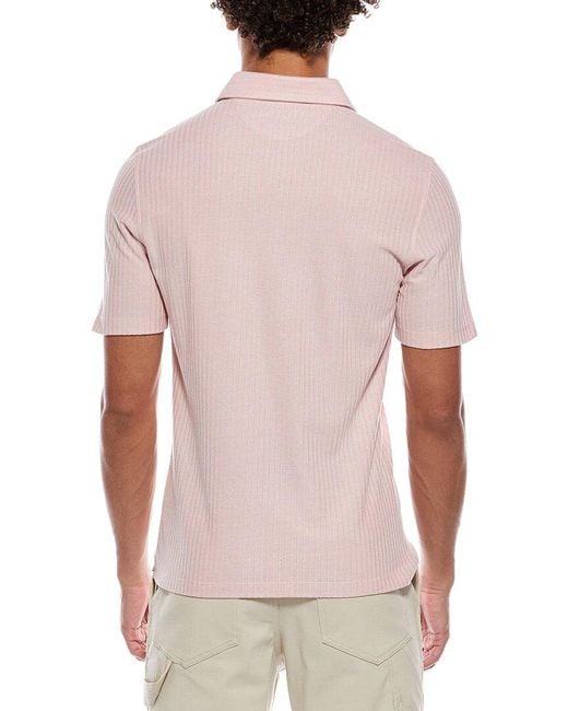 Brunello Cucinelli Pink Silk-Blend Polo Shirt for men