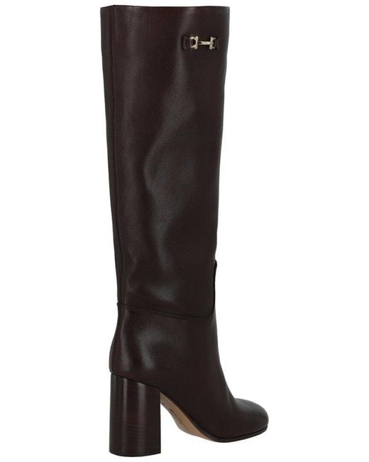 Ferragamo Black Ovidio Leather Knee-High Boot