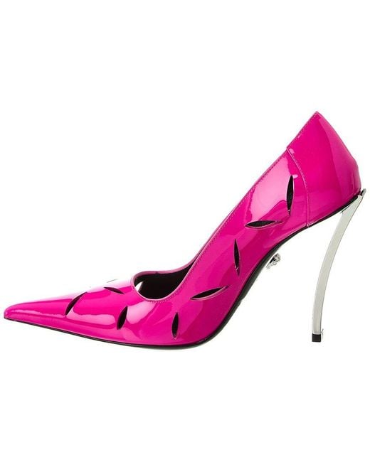 Versace Pink Pin-point Patent Pump