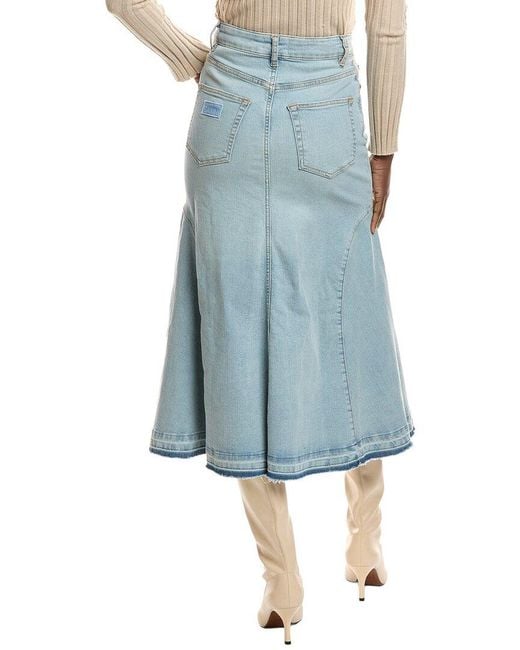 Ganni Blue Tint Denim Midi Skirt