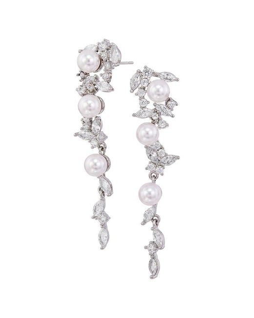 Savvy Cie White Cz Dangle Earrings