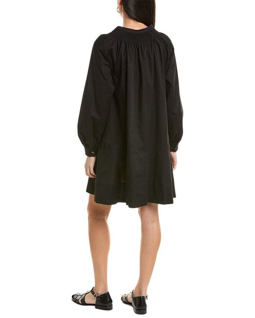 Alpha Studio Black Shirred Mini Dress