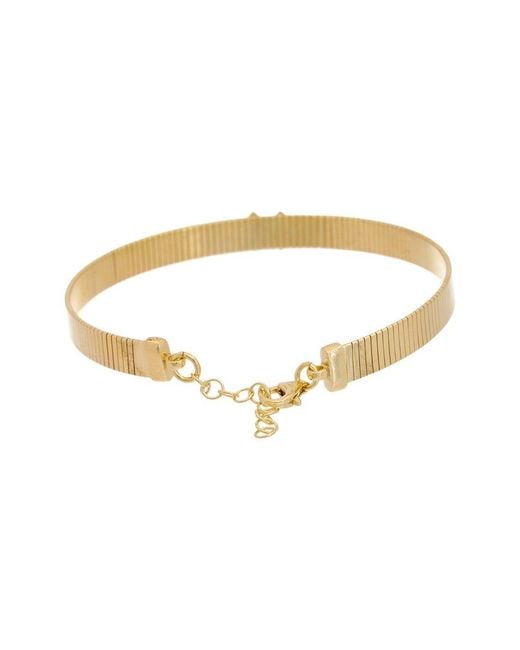 Meshmerise Metallic 18k Over Silver 0.05 Ct. Tw. Diamond Bangle Bracelet