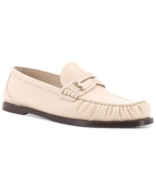 Saint Laurent White Leather Loafer