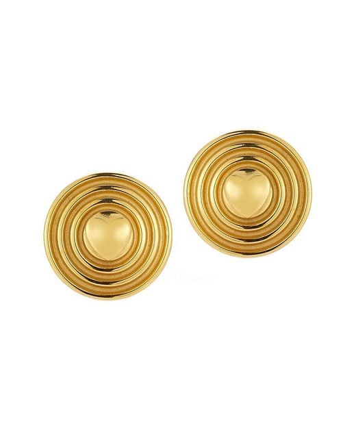 Sphera Milano Metallic Plated Bold Round Heart Earrings