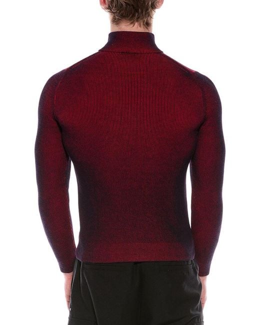 Slowear Red Wool-Blend Ribbed Zip Jacket for men
