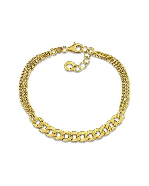 Italian Silver Metallic Double Row Bracelet