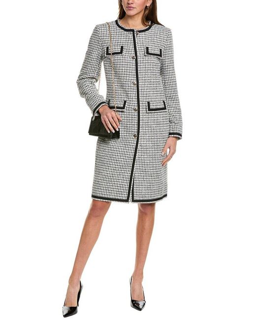 Anne Klein Gray Tweed Top Coat