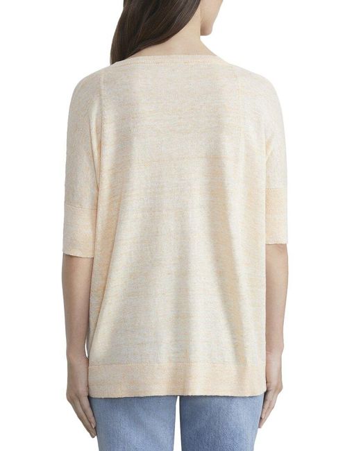 Lafayette 148 New York White Oversized Scoop Neck Linen Sweater