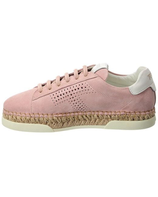 Tod's Pink Gomma Suede Sneaker