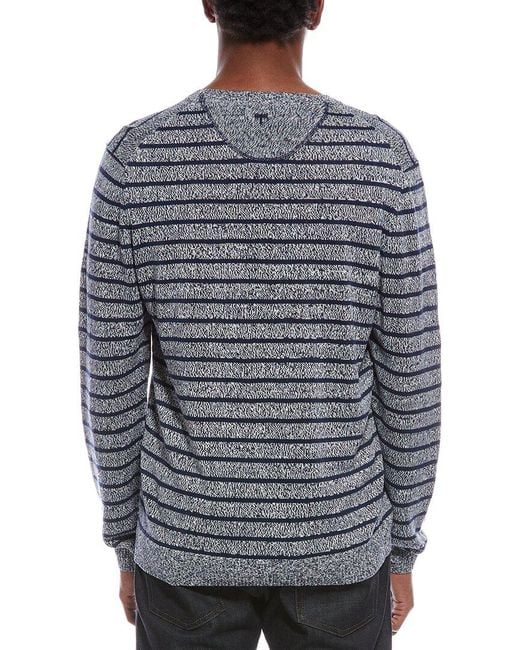 tyler boe Blue Linen Crewneck Sweater for men