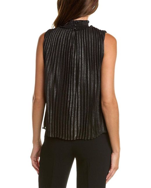 Lepore Pleated Top in Black Lyst