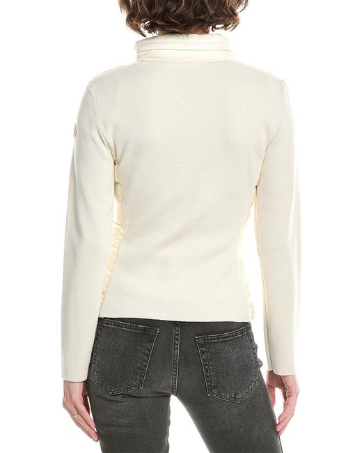 Moncler Natural Wool-Blend Zip-Up Cardigan