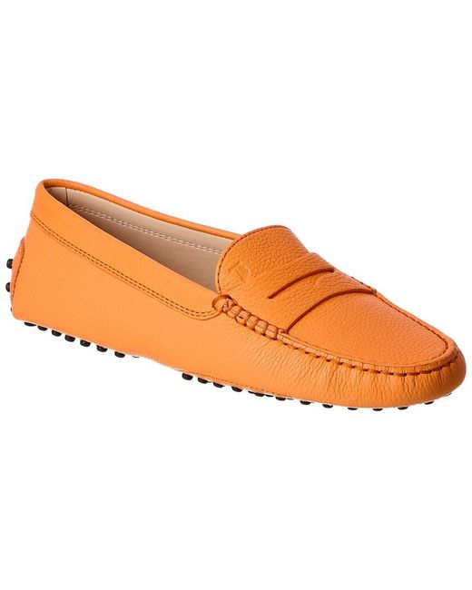Tod's Orange Gommino Leather Loafer