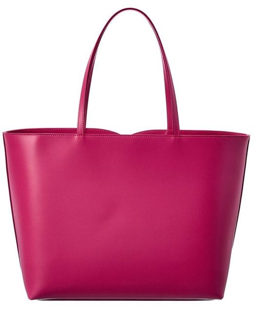 Dolce & Gabbana Pink Dg Logo Medium Leather Tote