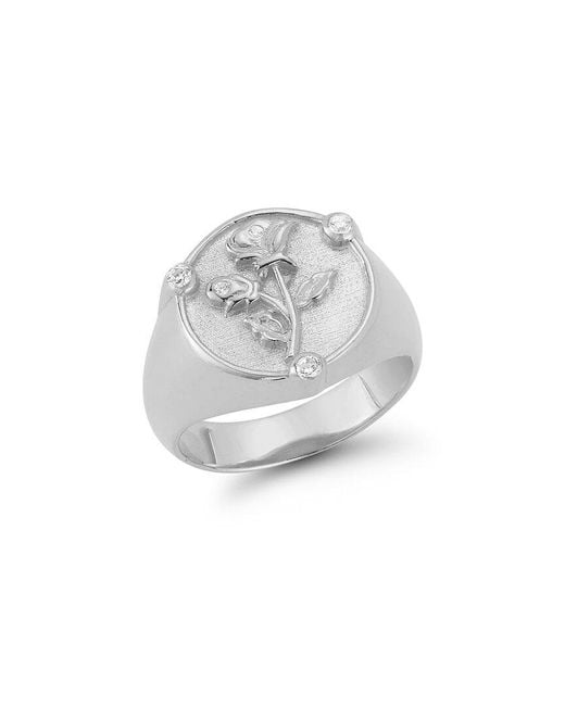 Sphera Milano White Silver Flower Ring
