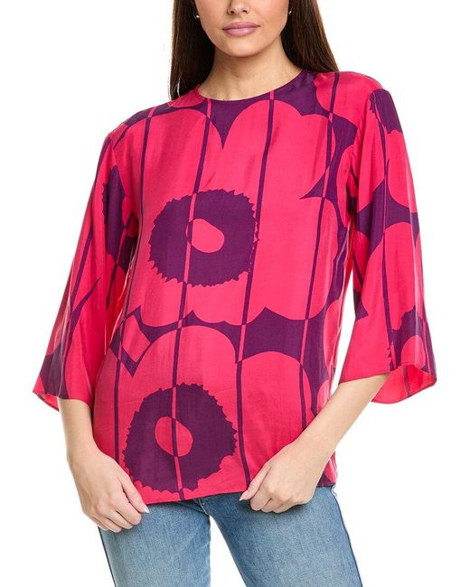 Marimekko Pink Oaja Vesi Unikko Top
