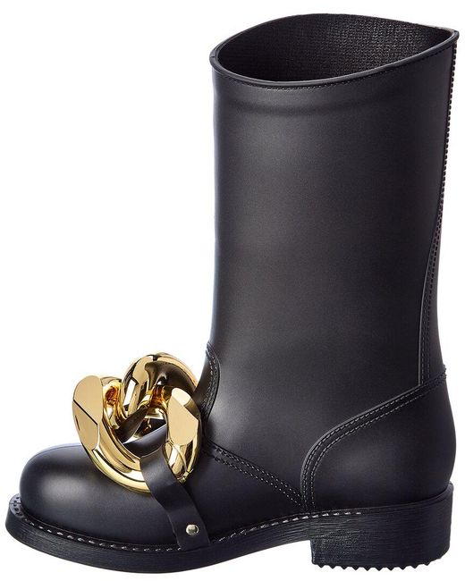 J.W. Anderson Black Chain Rubber Boot