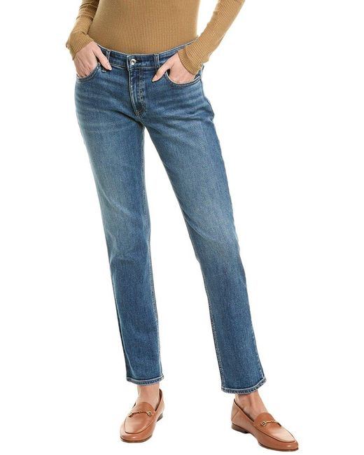 Rag & Bone Blue Dre Charlock Low-Rise Slim Boyfriend Jean