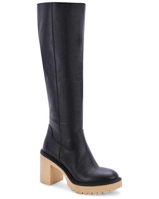 Dolce Vita Corry H2o Waterproof Leather Equestrian Boot in Black Lyst
