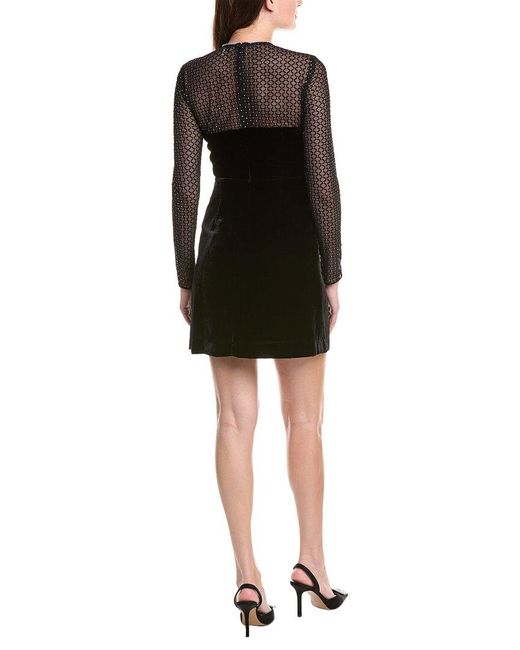 Sandro Black Velvet Mini Dress