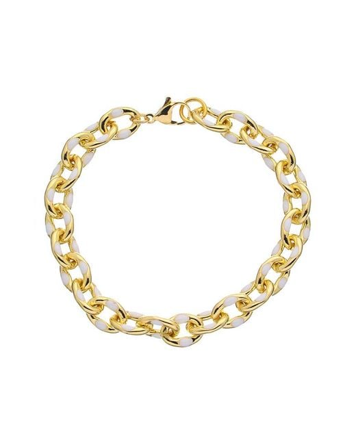 Juvell Metallic 18k Plated Enamel Link Bracelet