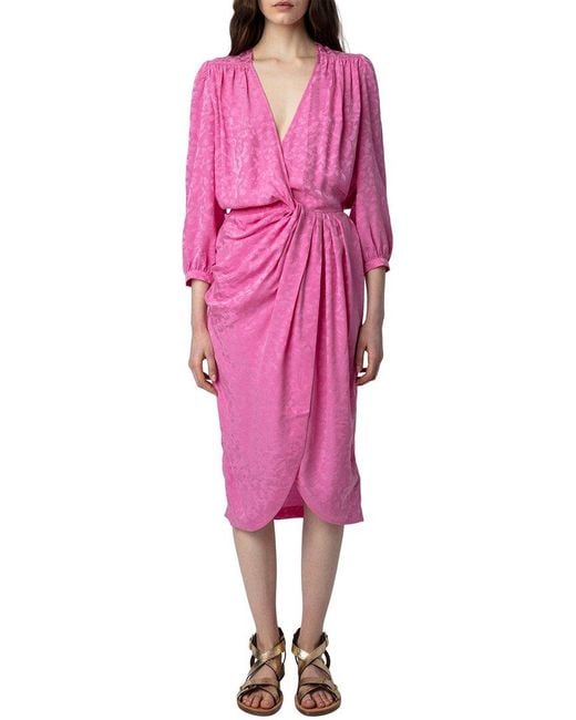 Zadig & Voltaire Pink Renew Silk Midi Dress