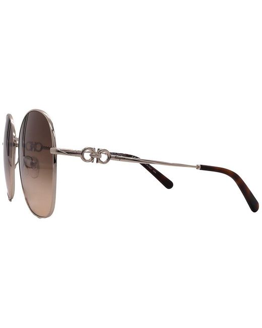 Ferragamo Brown 59Mm Sunglasses