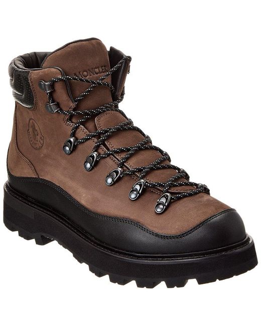Moncler Brown Peka Trek Leather Boot for men