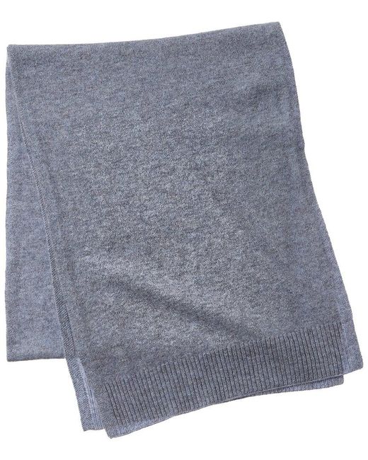 Qi Blue Cashmere Jersey Cashmere Scarf for men