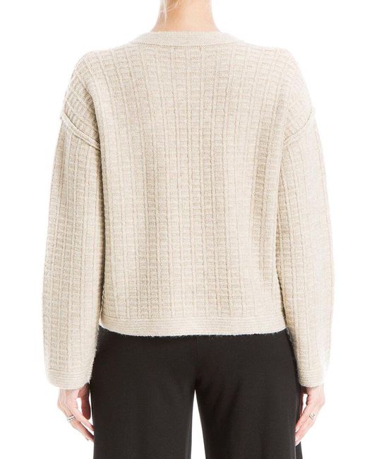 Max Studio White Wool-Blend Sweater