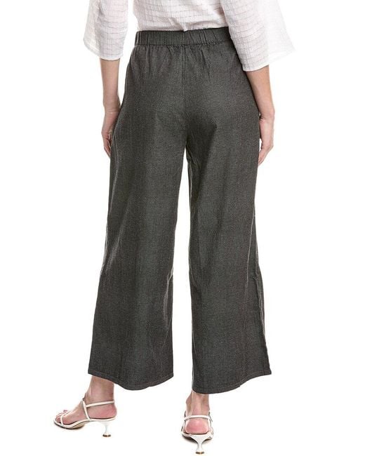 Eileen Fisher Gray Pull-On Wide Leg Pant