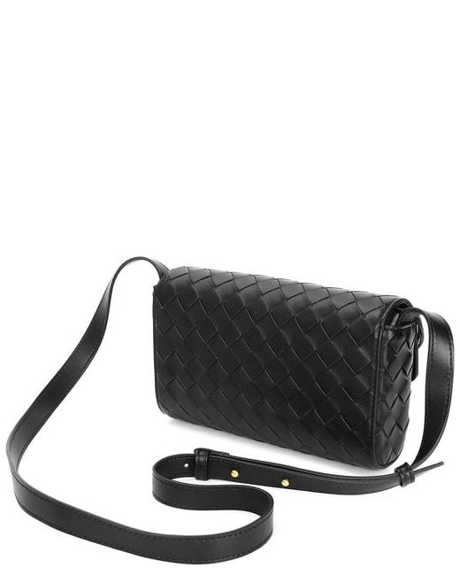 Tiffany & Fred Paris Black Hand-Woven Leather Shoulder Bag
