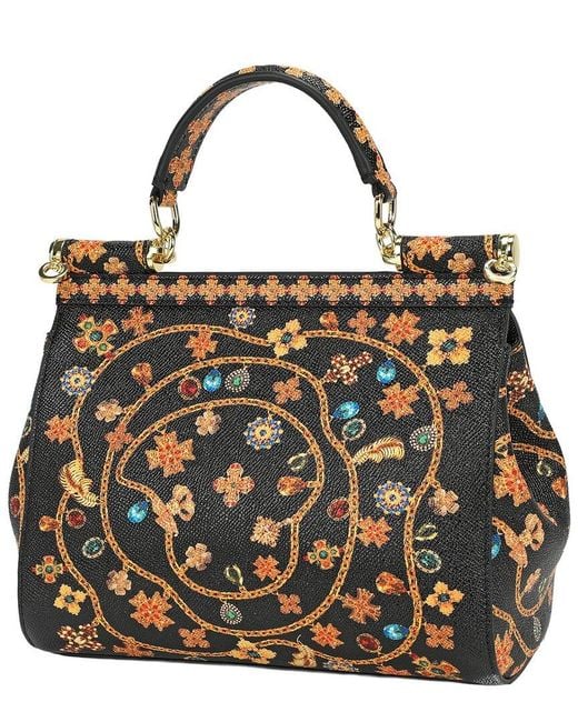 Tiffany & Fred Paris Black Saffiano Painted Leather Top-Handle Satchel
