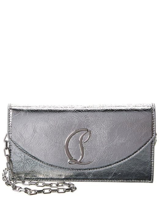 Christian Louboutin Gray Loubi54 Leather Clutch