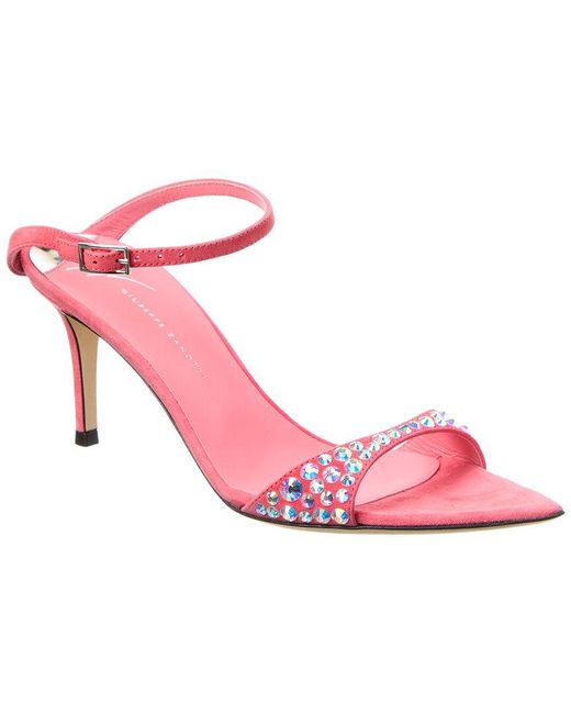 Giuseppe Zanotti Pink Intrigo Tall 70 Suede Sandal