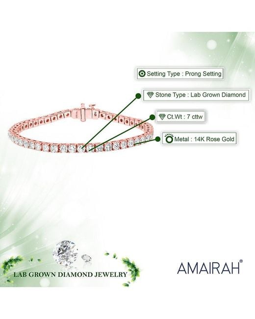 Amairah White 14K 7.00 Ct. Tw. Lab-Grown Diamond Tennis Bracelet