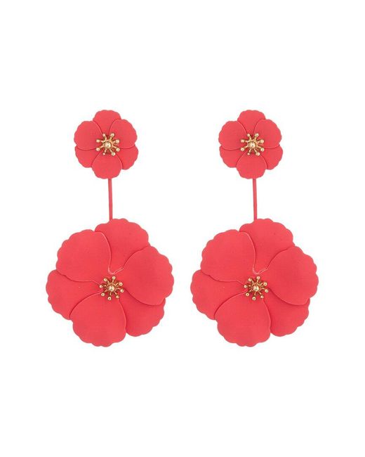 Eye Candy LA Red The Luxe Collection Daisy Floral Earrings